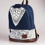 Blue Backpack With Lace