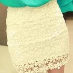 White High Waisted Lace Mini Skirt