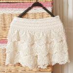 White Hollow Lace Shorts